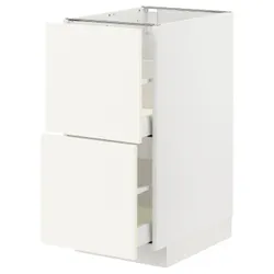IKEA METOD / MAXIMERA(695.071.67) напольный шкаф с 2 фасадами/2 высокими ящиками, белый/Vallstena белый