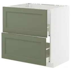 IKEA METOD / MAXIMERA(995.176.12) SZ ZL+2FR/2SZU, Biały/Axstad Greya -green