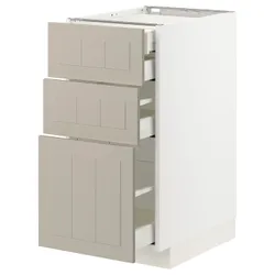 IKEA METOD / MAXIMERA(494.080.50) sz stj 3fr / 2n / wed / w szu, білий / Stensund beige