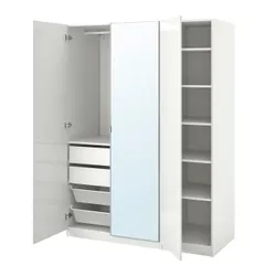 IKEA PAX / FARDAL/ÅHEIM(293.955.72) комбінований гардероб, глянцевий білий/дзеркало