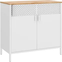 SONGMICS LSC102W57 Шафа для зберігання, металева шафа з подвійними дверима, магнітне закриття, регульована полиця, сталевий