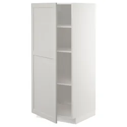 IKEA METOD(494.652.34) высокий шкаф/полки, белый/лерхиттан светло-серый