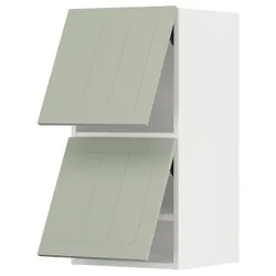 IKEA METOD(194.866.43) горизонтальный шкаф 2 дверцы открытые сенсорные, белый/Стенсунд светло-зеленый