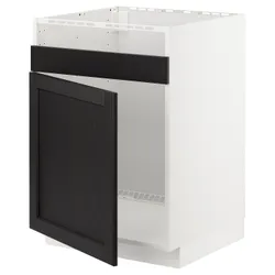 IKEA METOD (794.564.88) HAVSEN 1-местная тумба под мойку, белый / лерхиттан черная морилка