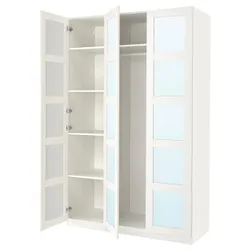 IKEA PAX / BERGSBO(195.011.77) Комбинация гардероба, белое/зеркало