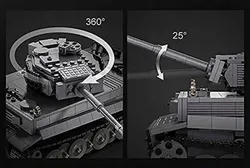Конструктор танк Cada Tiger Tiger Rc 925 шт Танк конструктор з дистанційним керуванням Військовий конструктор