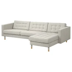 IKEA LANDSKRONA(494.353.36) 4-місний диван з шезлонгом, Гуннаред бежевий / дерево