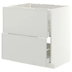 IKEA METOD / MAXIMERA(996.053.50) підлогова шафа/витяжка цинк. з ящиків, білий/Aspudden світло-сірий