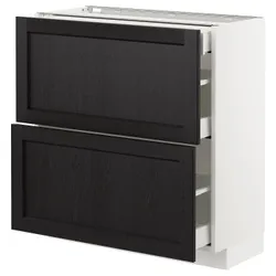 IKEA METOD / MAXIMERA(792.568.37) 2-дверный / 3-местный, белый / лерхиттан черная морилка