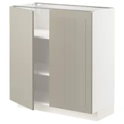 IKEA METOD(694.619.61) stj шкаф/полки/2 дверцы, белый / Стенсунд бежевый