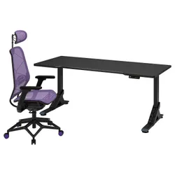 IKEA UPPSPEL / STYRSPEL(094.927.10) игровой стол и стул, черный/фиолетовый