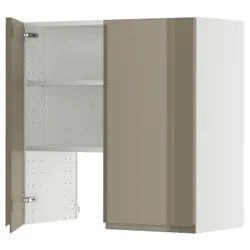 IKEA METOD(695.774.43) Капюшон -шкаф с полкой/дверью, белый/voxtorp Gloss Dark -Brown
