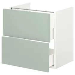 IKEA ENHET(094.968.69) тумба под умывальник с 2 ящиками, белый/бледный серо-зеленый