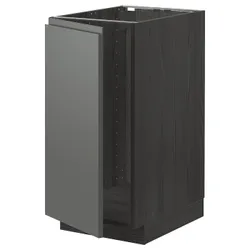 IKEA METOD (094.567.31) кабінет stj. для раковини / сорт. відходи, чорний / Voxtorp темно-сірий