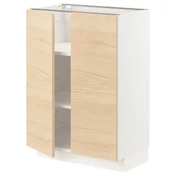 IKEA METOD (094.595.84) stj шкаф/полки/2 дверцы, белый / светлый ясень Аскерсунд узор
