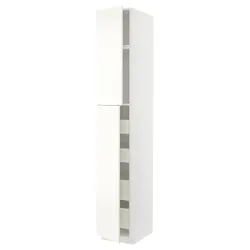 IKEA METOD / MAXIMERA(995.074.15) высокий шкаф с 2 дверцами/4 ящиками, белый/Вальстена белый