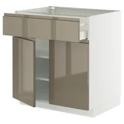 IKEA METOD / MAXIMERA(995.765.88) Shast stj szuf/2 drz, білий/Voxtorp Gloss Dark -brown