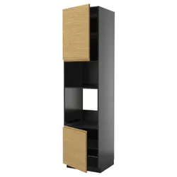 IKEA METOD(495.899.08) Sza St Pie/Mikr 2dr/половина, Czarnoszary/Voxtorp Imit. дуб