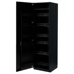 IKEA METOD(994.721.28) висока шафа з висувною коморою, чорний / Lerhyttan чорний тонований