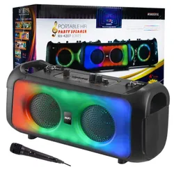 ПОТУЖНИЙ ДИНАМІК BLUETOOTH ПОРТАТИВНИЙ БУМБОКС МІКРОФОН USB SD FM РАДІО КАРАОКЕ