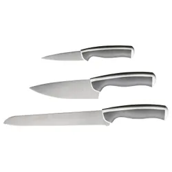 IKEA ANDLIG (702.576.24) Набор ножей, 3 шт., Светло-серый, белый
