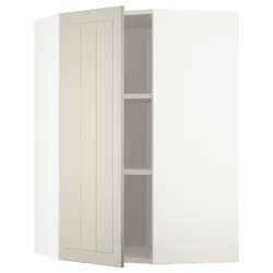 IKEA METOD(094.079.72) кутова навісна шафа з полицями, білий/Stensund beige