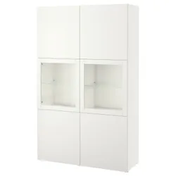 IKEA BESTÅ(290.594.48) книжный шкаф / стеклянная дверь, белый Лаппвикен/Синдвик белый прозрачное стекло