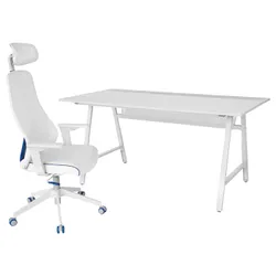 IKEA UTESPELARE / MATCHSPEL(094.407.59) ігровий стіл і крісло, світло-сірий / білий