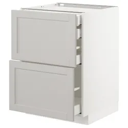 IKEA METOD / MAXIMERA(592.743.33) sz stj 2fr / 2n / wed / w szu, білий / Lerhyttan світло-сірий