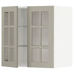 IKEA METOD(394.657.86) напівпансіон / 2 скляних двері, білий / Stensund beige