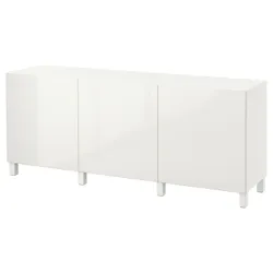 IKEA BESTÅ(891.398.19) сочетание с дверью, белый/Сельсвикен/Стуббарп глянцевый/белый