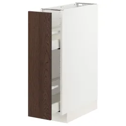 IKEA METOD / MAXIMERA(994.040.97) нижня шафа / висувні внутрішні кріплення, білий / Сінарп коричневий