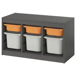 IKEA TROFAST(995.749.47) Полка с контейнерами, Серый светлый оранжевый/серой