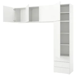 IKEA PLATSA(094.371.15) шафа 5 дверей + 3 ящика, білий / Фоннес білий