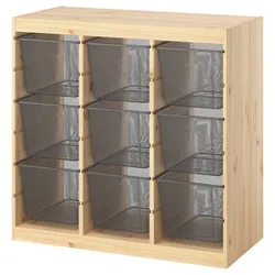 IKEA TROFAST(996.125.72) стелаж з контейнерами, ширма/світла сосна фарбована білим темно-сірим