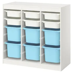 IKEA TROFAST(296.131.17) стелаж з контейнерами, екран/білий світло-блакитний
