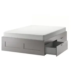 IKEA BRIMNES(095.900.32) каркас кровати с ящиками, серый