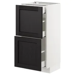 IKEA METOD / MAXIMERA(692.568.33) 2-дверный / 3-местный, белый / лерхиттан черная морилка