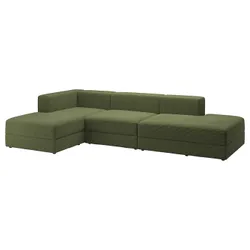 IKEA JÄTTEBO(194.851.15) 3,5-местный диванный модуль с козеткой, Самсала темно-желто-зеленая