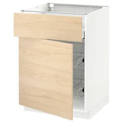 IKEA METOD / MAXIMERA(394.566.83) stj шафа / корзина др / ящик / двері, білий / Askersund світлий попелястий малюнок