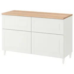 IKEA BESTÅ(594.127.54) комбинация полок с дверцами/ящиками, белый / Смевикен / Каббарп белый