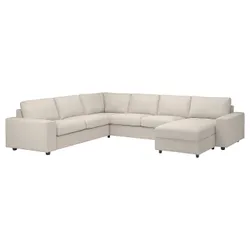 IKEA VIMLE(094.018.28) угловой диван 5o с козеткой, с широкими подлокотниками / Gunnared бежевый