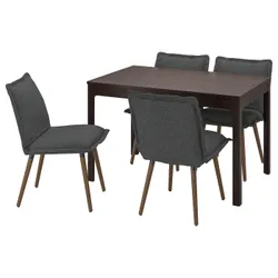 IKEA EKEDALEN / KLINTEN(195.058.73) стол и 4 стула, темно-коричневый/киланда темно-серый