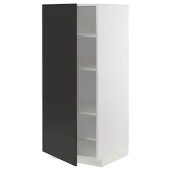 IKEA METOD(794.990.96) висока шафа/полиці, білий/матовий антрацит Nickebo
