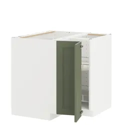 IKEA METOD(595.172.23) Угловой шкаф с каруселем, Biały/Axstad Greya -green
