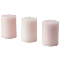 IKEA LUGNARE (105.021.38) блочная ароматическая свеча, жасмин / розовый