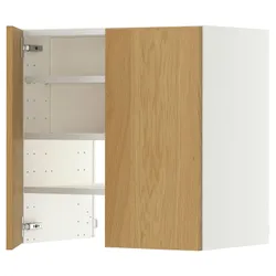 IKEA METOD(596.008.30) Капот -up шафа з полицею/дверима, Білий/Сінарп навколо дуба
