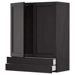 IKEA METOD / MAXIMERA(094.591.69) шафа з 2 дверима/2 ящиками, чорний/Lerhyttan чорний пофарбований