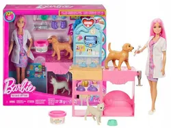 Лялька Барбі у ветеринарній клініці, великий набір, ветеринар, собака, кошеня JFX93
