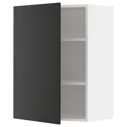 IKEA METOD(594.974.56) навісна шафа з полицями, білий/матовий антрацит Nickebo